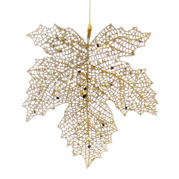 Festive 15cm Acrylic Maple Leaf - Gold