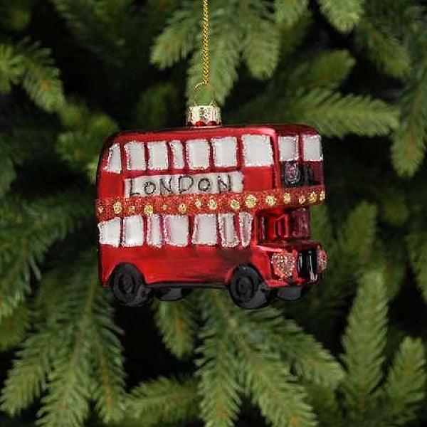 Festive 9cm Glass London Bus