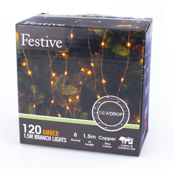 Festive LED Amber Branch Light - 1.5m - Towsure