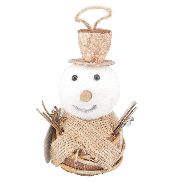 Festive Rustic Snowman Christmas Tree Decoration (13cm)