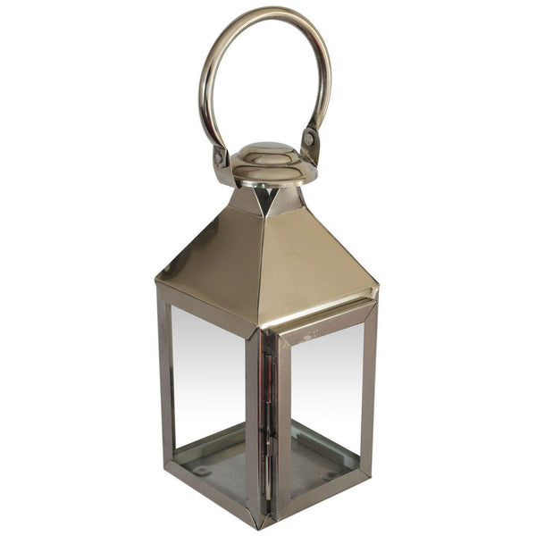 Festive Stainless Steel Lantern - 35cm Tall - Towsure