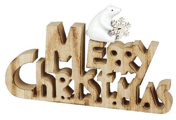 Heaven Sends Merry Christmas Sign With Resin Bear