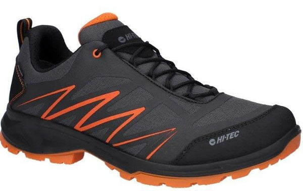 Hi-Tec Men's Flame Lite Waterproof Walking Shoes - Black / Orange