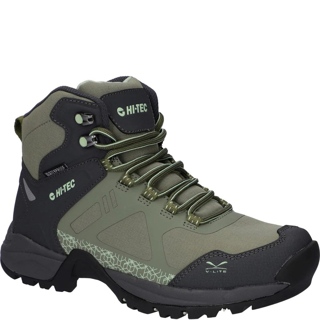 Hi-Tec Women's V-Lite Psych Waterproof Walking Boots - Olive Green - Towsure