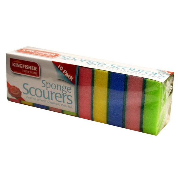 Kingfisher General Purpose Sponge Scourers - 10 Pack