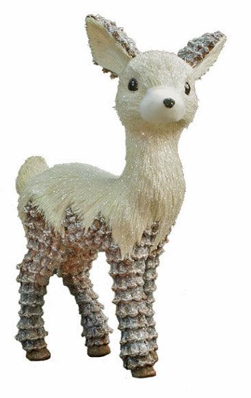 Large Frosted Glitter Christmas Reindeer Figure - 48cm