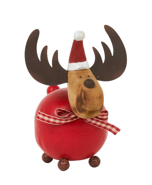 Large Round Metal Christmas Reindeer - 15cm