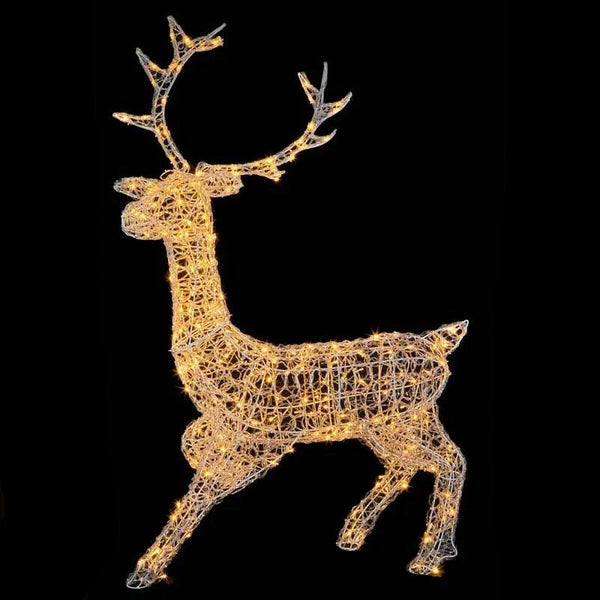 LED Christmas Stag with 300 Warm White Twinkling Lights - 140cm