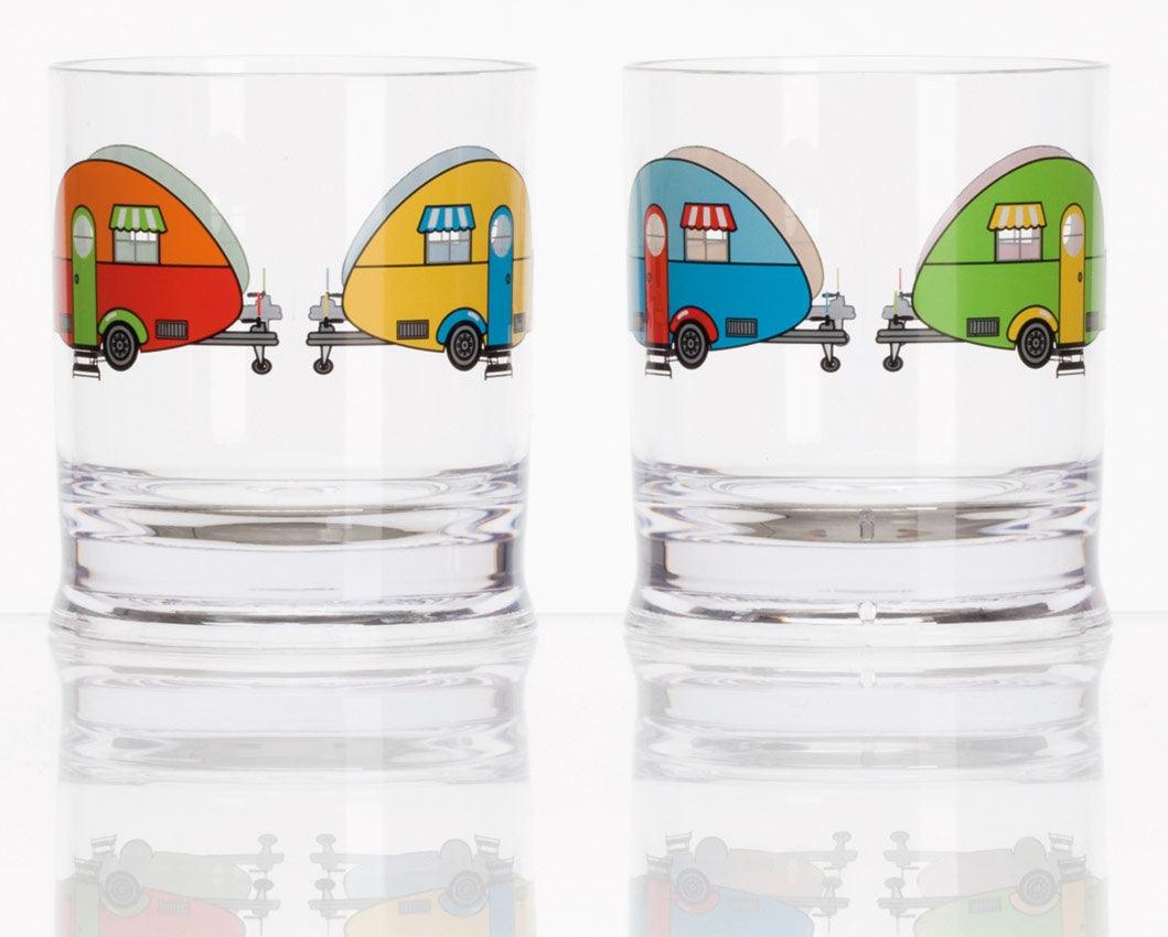 Break-resistant acrylic tumblers for camping - Love Caravanning design