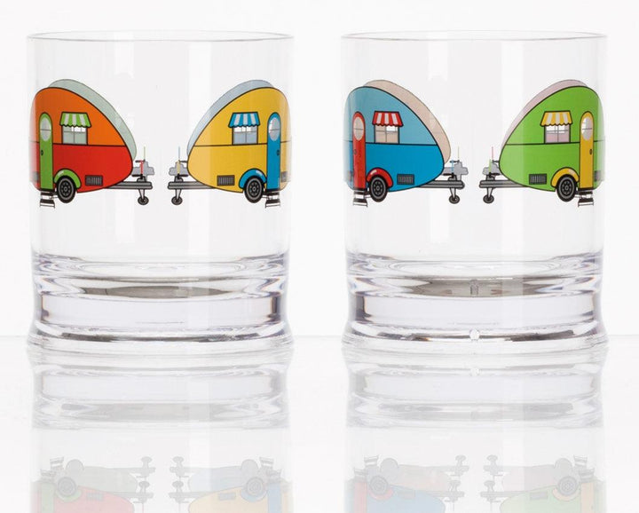 Break-resistant acrylic tumblers for camping - Love Caravanning design