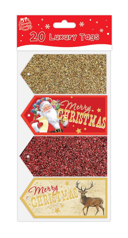 Luxury Glitter and Foil Christmas Gift tags - Pack of 20
