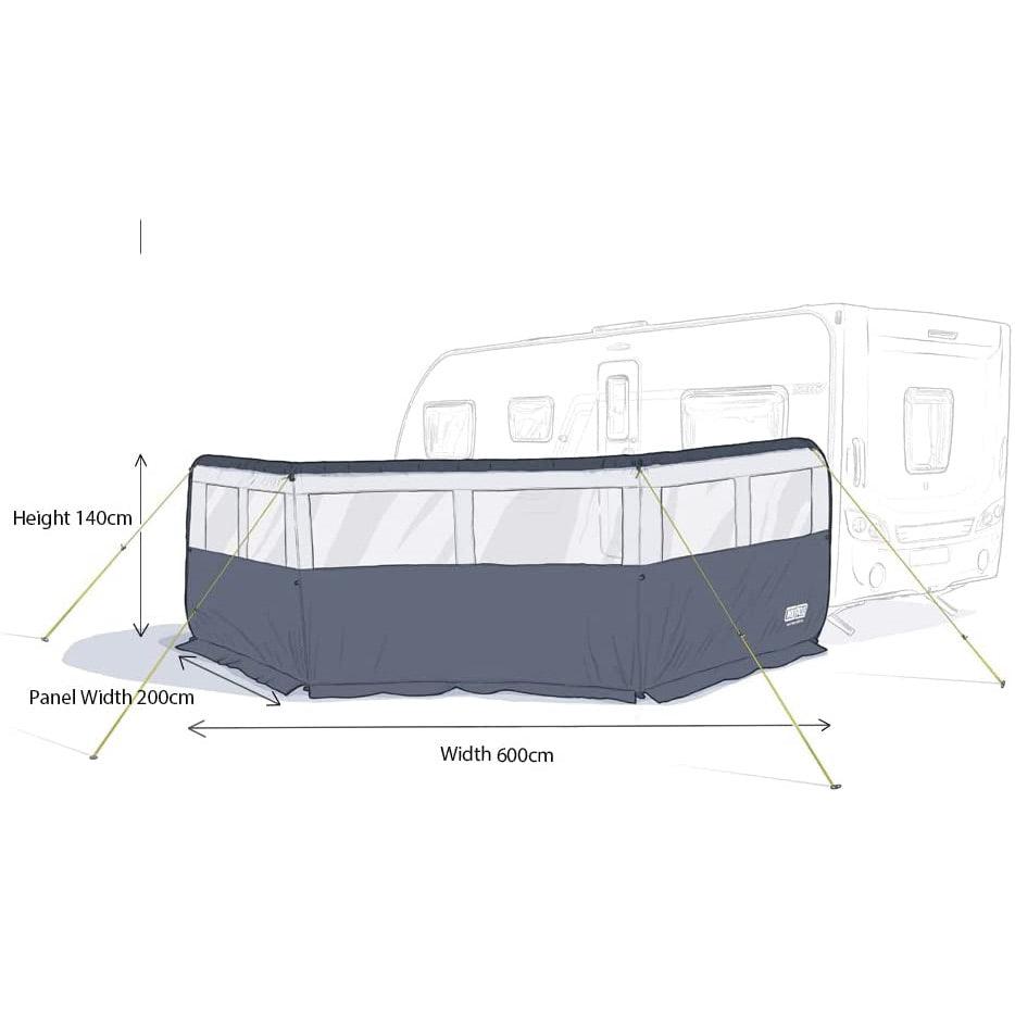 Maypole 3 Panel Inflatable Windbreak (Single Point Inflation) - Towsure