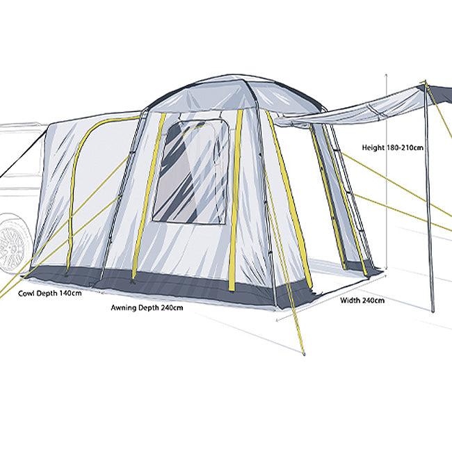 Maypole Broadway Poled Tailgate Campervan Awning - Towsure