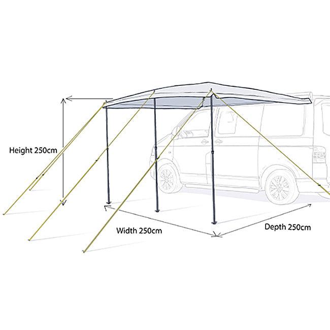 Maypole Caravan & Campervan Sun Canopy - Grey - Towsure