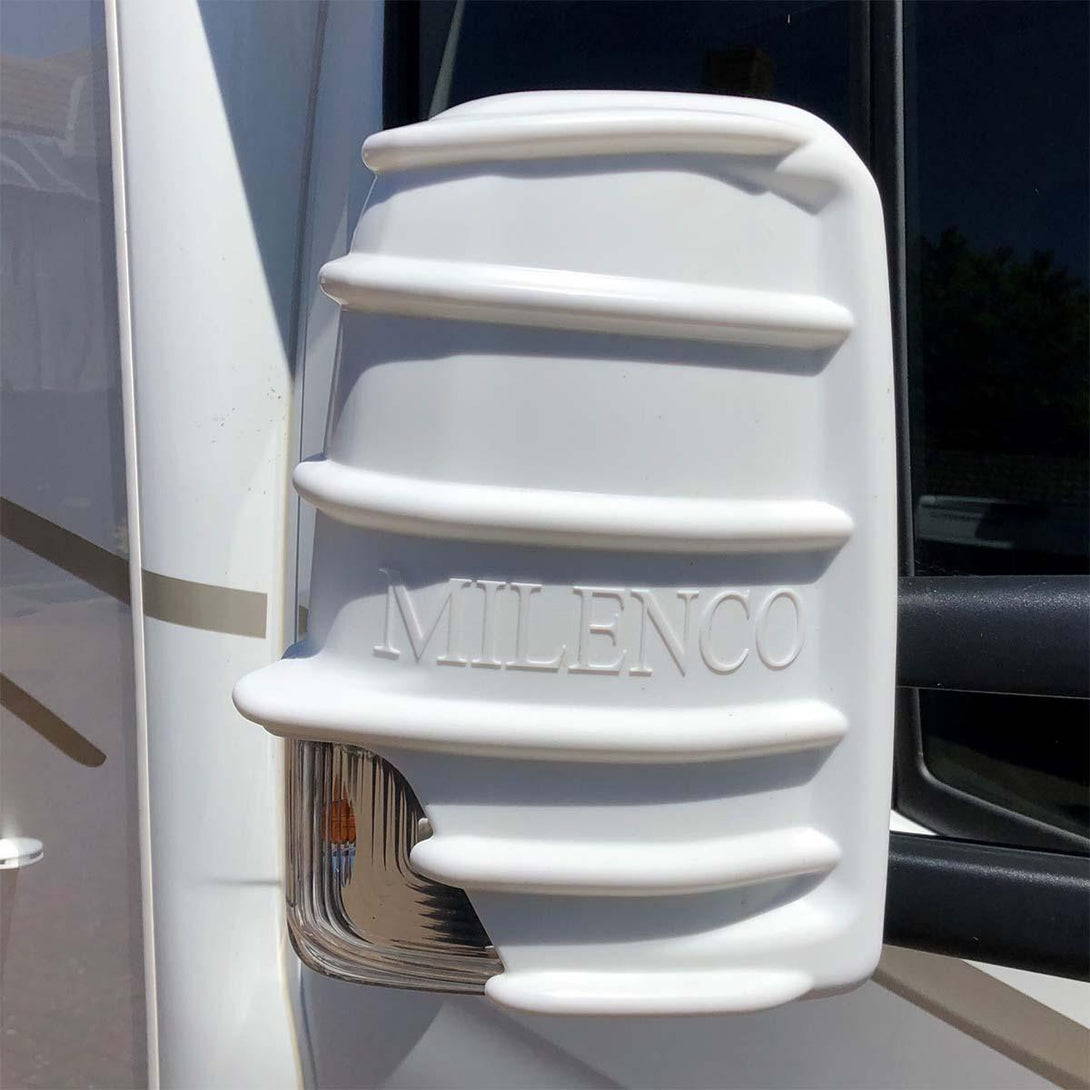 Milenco Mercedes Sprinter Motorhome Wing Mirror Protectors - White - Towsure