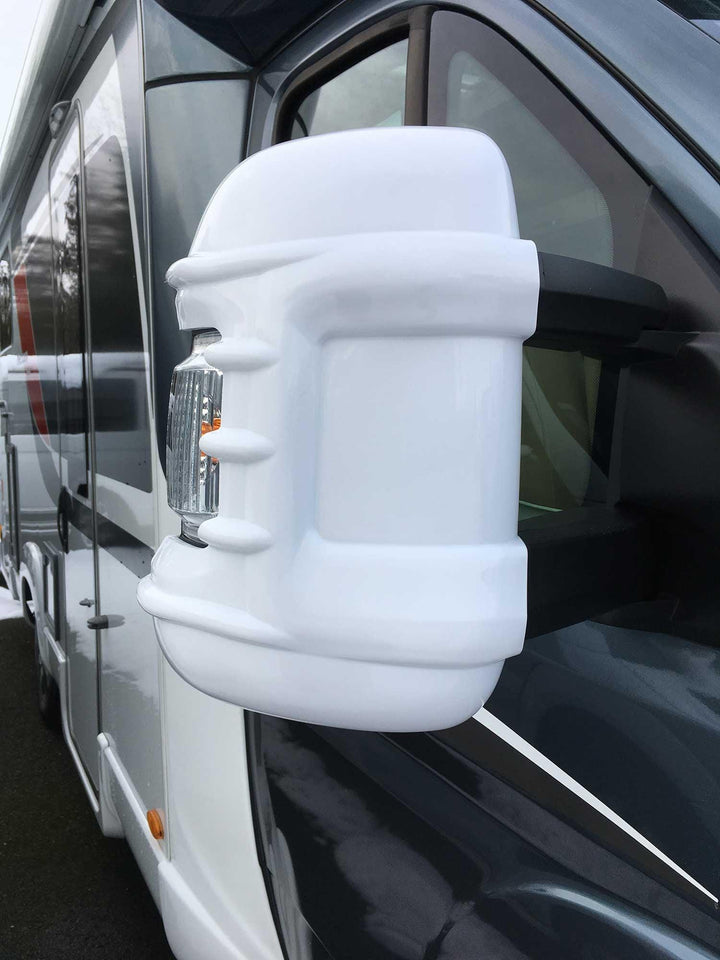 Milenco Wide Arm Motorhome Mirror Protectors - White - Towsure