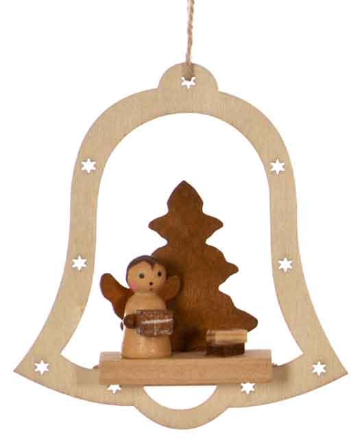 Natural Wooden Christmas Bell Decoration