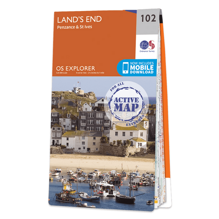OS Explorer Map 102 - Lands End Penzance & St Ives - Towsure