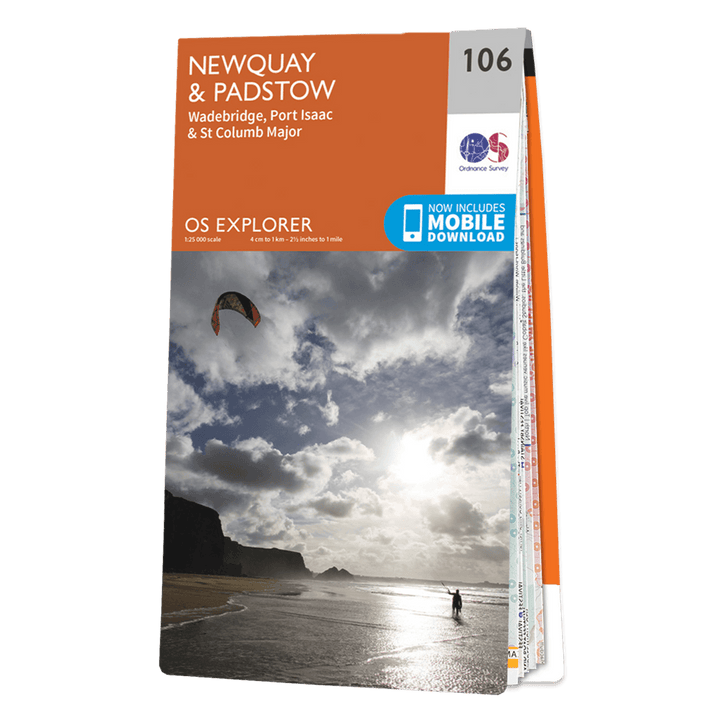 OS Explorer Map 106 - Newquay & Padstow Wadebridge Port Isaac & St Columb Major - Towsure