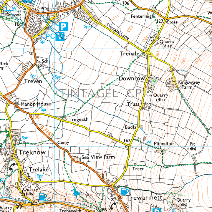 OS Explorer Map 111 - Bude Boscastle & Tintagel - Towsure