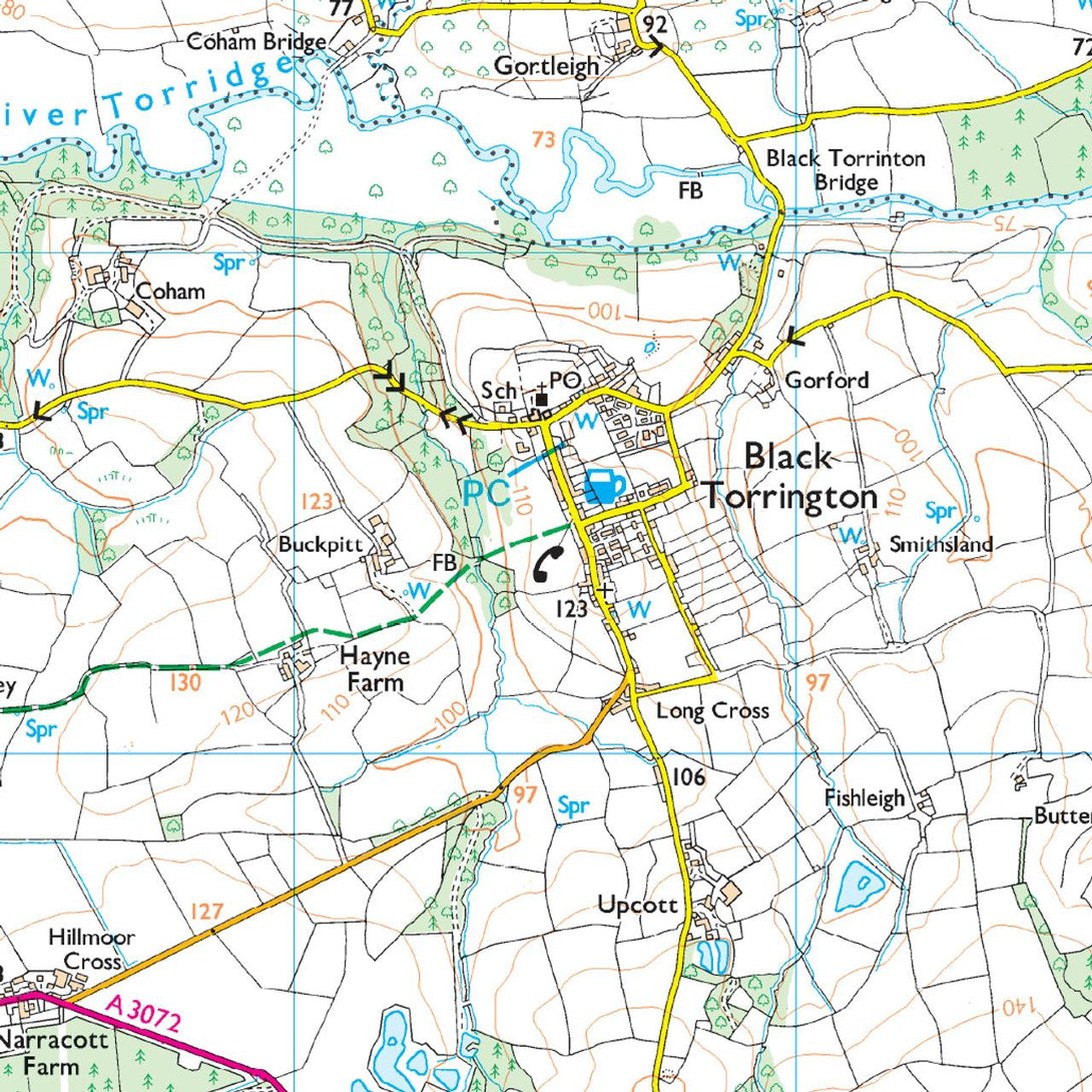 OS Explorer Map 112 - Launceston & Holsworthy Roadford Lake - Towsure