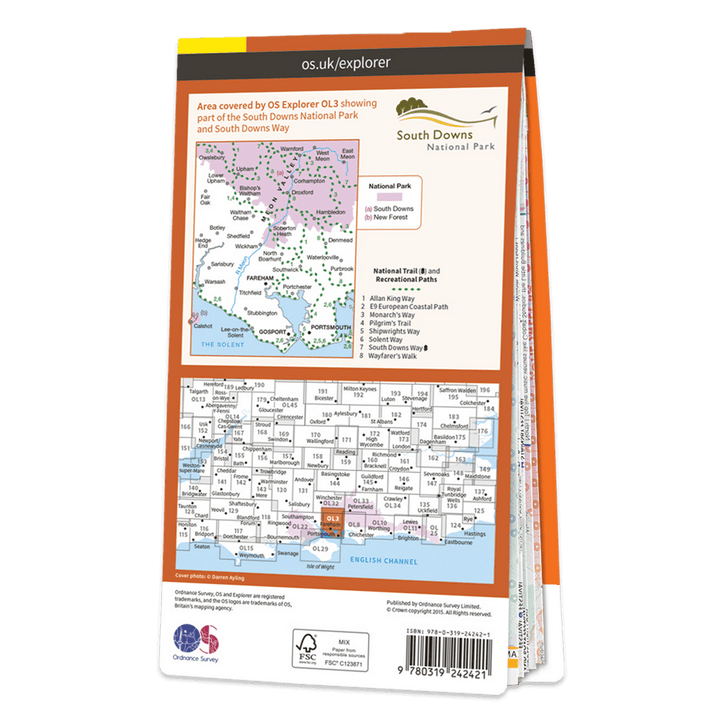 OS Explorer Map 119 - Meon Valley Portsmouth Gosport & Fareham - Towsure