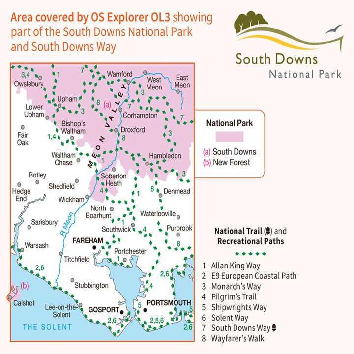 OS Explorer Map 119 - Meon Valley Portsmouth Gosport & Fareham - Towsure