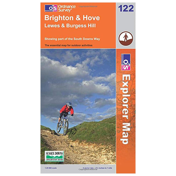 OS Explorer Map 122 - Brighton & Hove Lewes & Burgess Hill