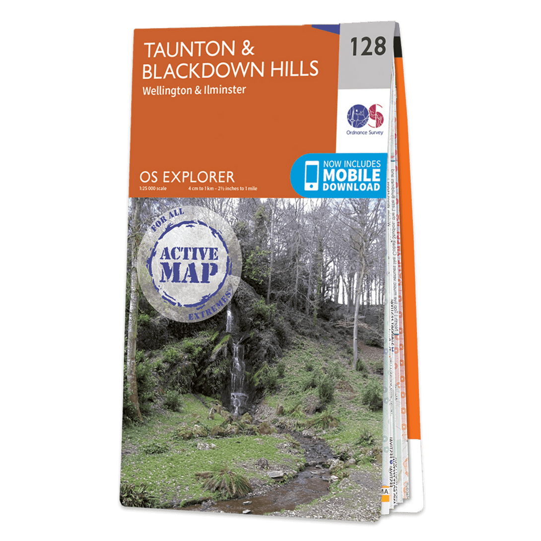 OS Explorer Map 128 - Taunton & Blackdown Hills Wellington & Ilminster - Towsure