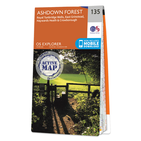 OS Explorer Map 135 - Ashdown Forest Royal Tunbridge Wells East Grinstead Haywards Heath & Crowborough
