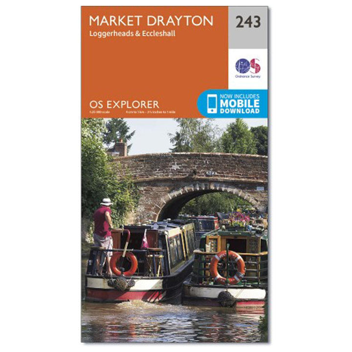 OS Explorer Map 243 - Market Drayton Loggerheads & Eccleshall - Towsure