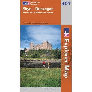 OS Explorer Map 407 - Skye - Dunvegan Waternish & Macleod?s Tables