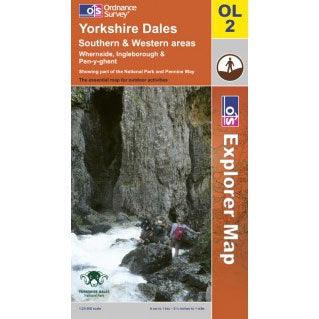 OS Explorer Map OL2 - Yorkshire Dales: S & W areas Whernside Ingleborough & Pen-y-ghent