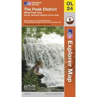 OS Explorer Map OL24 - The Peak District - White Peak area White Peak area Buxton Bakewell Matlock & Dove Dale