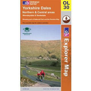 OS Explorer Map OL30 - Yorkshire Dales: N & Cen areas Wensleydale & Swaledale