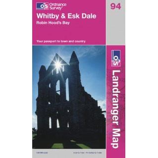 OS Landranger Map 94 Whitby & Esk Dale Robin Hood?s Bay