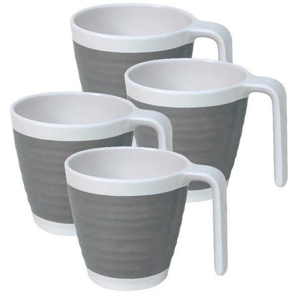 Outdoor Revolution Premium Melamine Mug Set of 4 - Pastel Grey