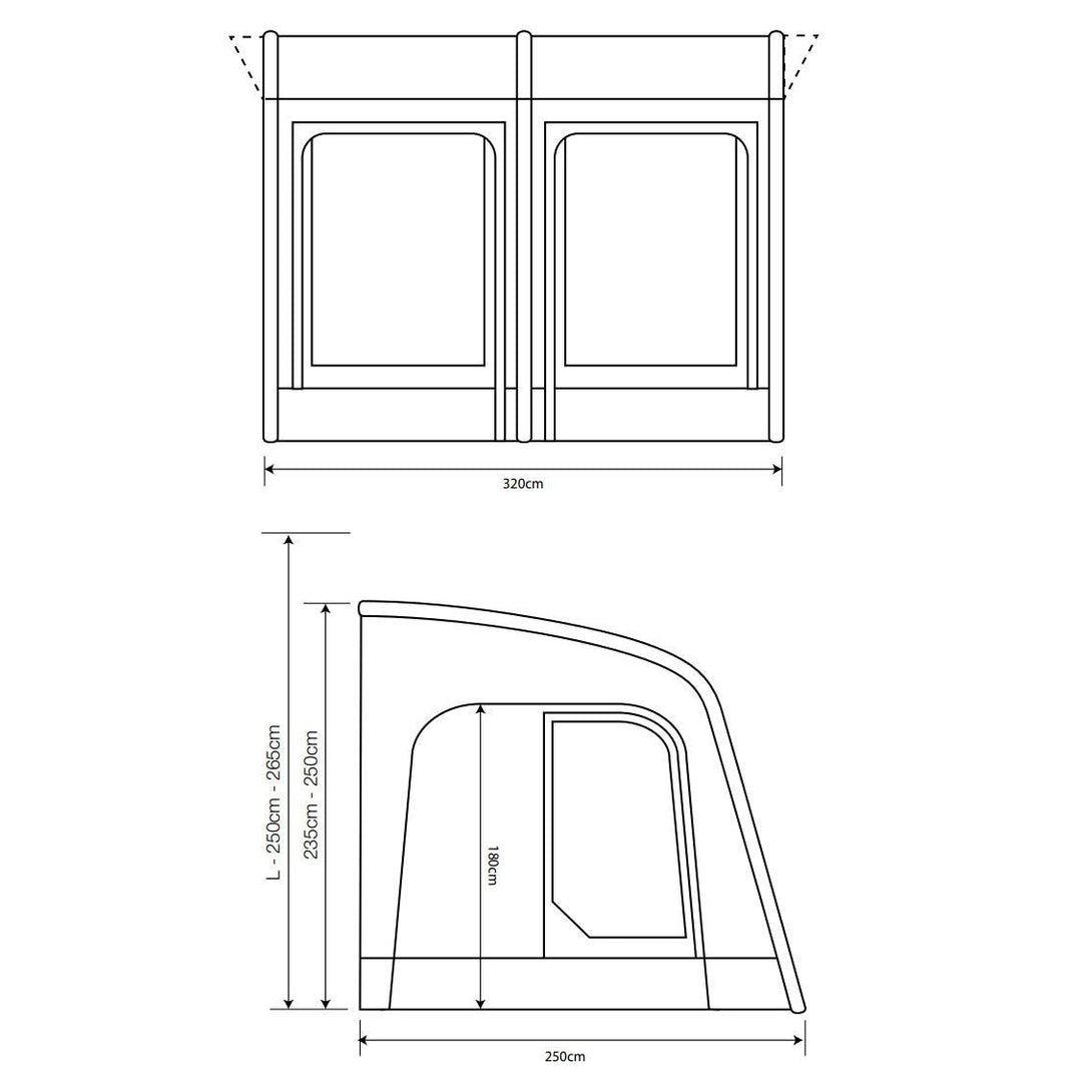 Outdoor Revolution Sportlite Air 320 Awning - Towsure