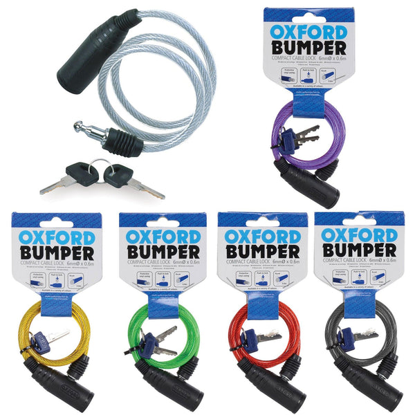 Oxford Bumper Cycle Cable Lock - Vinyl Coated 6mm Steel - Towsure