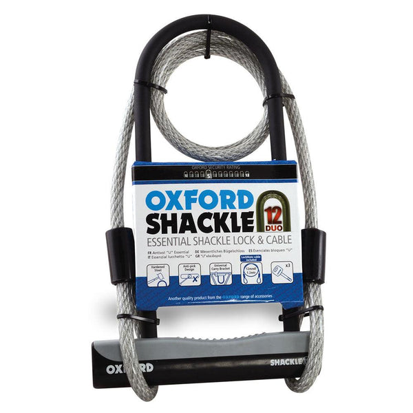 Oxford Shackle 12 Duo Cycle Lock - Shackle with Cable
