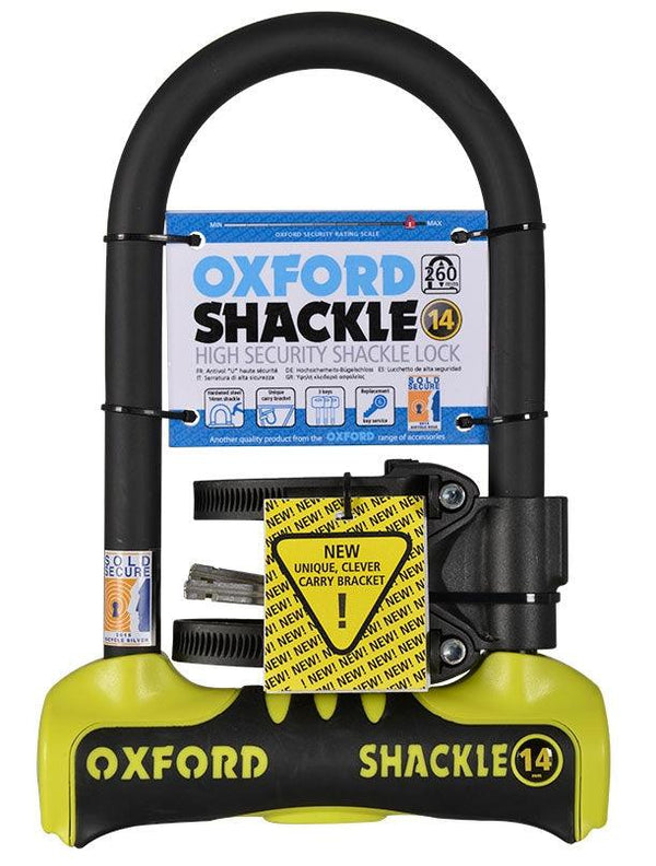Oxford Shackle 14 U-Lock 260mm - Yellow