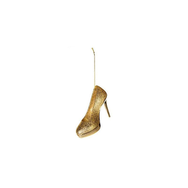 Premier Decorations 11.5cm Glitter High Heel Shoe Tree Decoration - Gold