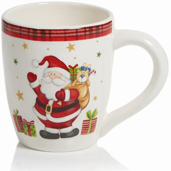 Premier Decorations 13cmx10cm Mug - Plaid Santa - Towsure