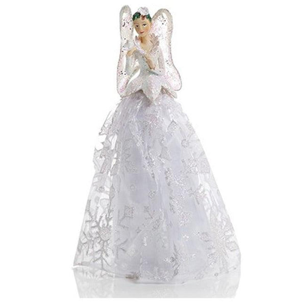 Premier Decorations 25cm Tree Top Fairy with Dove - Silver and White