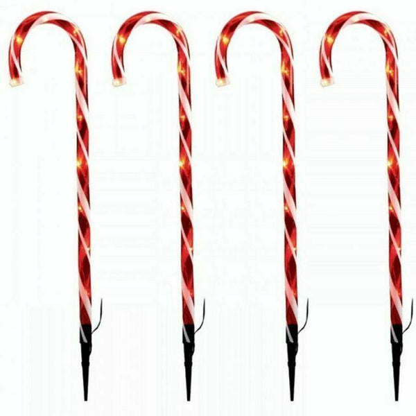 Premier Decorations 4pc Candy Cane Path Light - Red