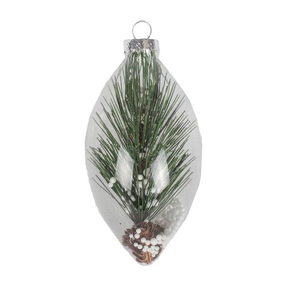 Premier Decorations 80-110mm Clear Pine Bauble - 1 of 3 Assorted