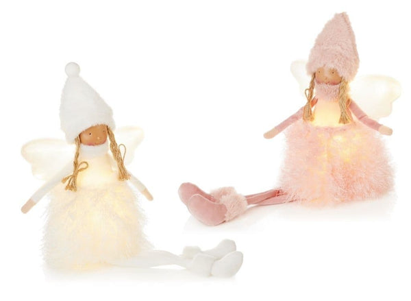 Premier 51cm Light Up Sitting Angel - White or Pink