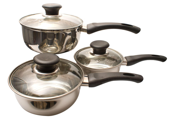 Prima 3 Piece Stainless Steel Pan Set - Medium