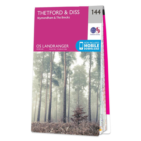 OS Landranger Map 144 Thetford & Diss Breckland & Wymondham