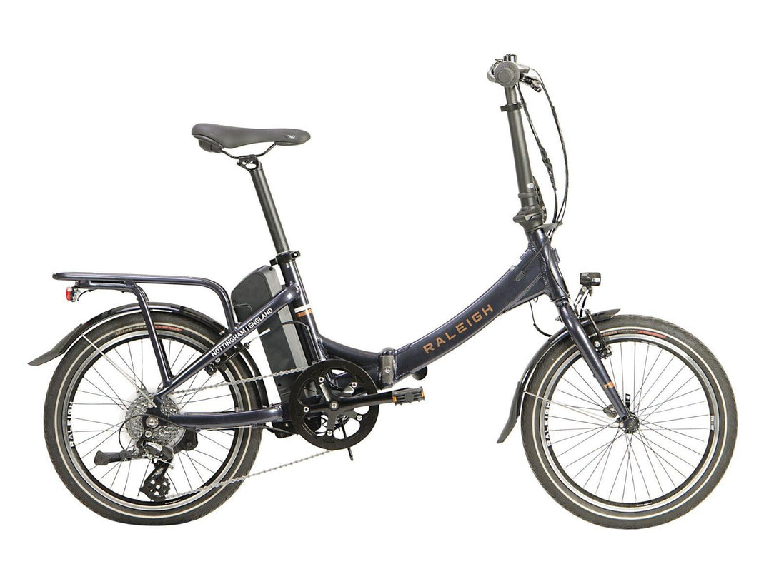 Raleigh Stow-E-Way Folding Electric Bike - Dark Blue - Towsure